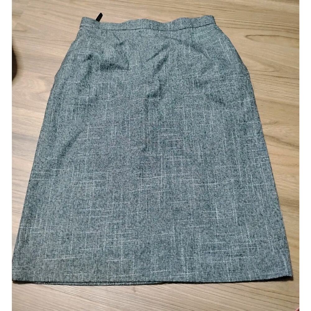 Vintage Karen Scott Gray Tweed Pencil 80's 90's Skirt Size 12